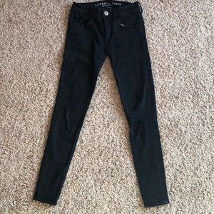 Black American Eagle Skinny Jeans